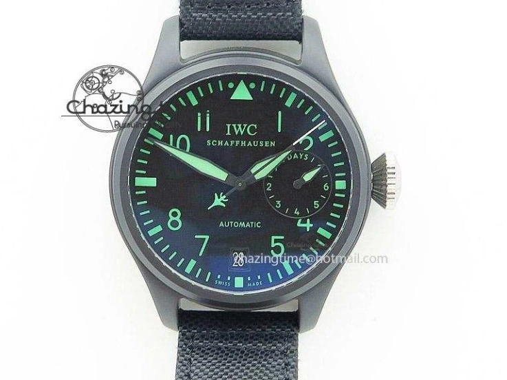 MIROTIME 0124 Supportive Big Pilot IW501008 “Boutique London” SS ZF Best Edition Blue Dial on Blue Leather Strap A 7106